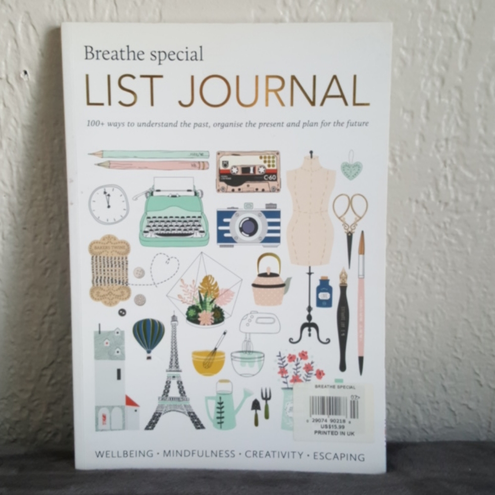 Just Breathe Decorative Prompted List Journal